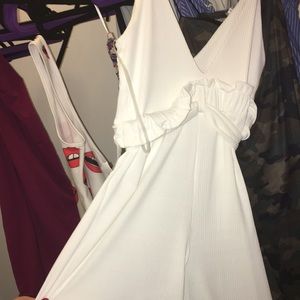 White low cut Pant dress